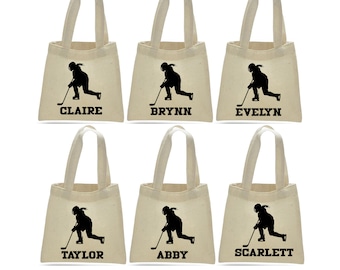 6 Girls Hockey Treat Bags, Girls Hockey Party Bags, Hockey Party Favors, Hockey Party, Hockey Party Decor, Treat Bags, Hockey Party Bags
