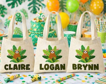 Custom Sloth Party Favor Bags - Set of Three Bags