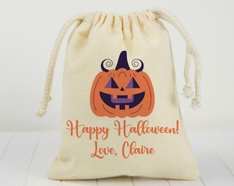 Sacs cadeaux d'Halloween, sacs cadeaux avec cordon en coton