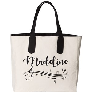Custom Music Tote, Music Tote, Piano Book Tote Bag, Personalized, Canvas Bag, Music Bag, Teacher Gifts, Canvas Tote Bag, Tote Bag, Custom