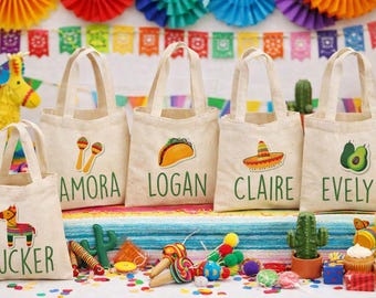 Personalisierte Fiesta Party Favor Bags - Set mit sechs Taschen