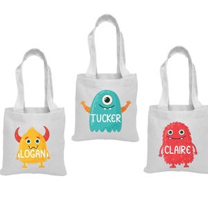 3 Monster Treat Bags, Monster Party Favor Bags, Monster Party Favors, Monster Party Bags, Monster Party Decor, Monster Party, Monster Bags