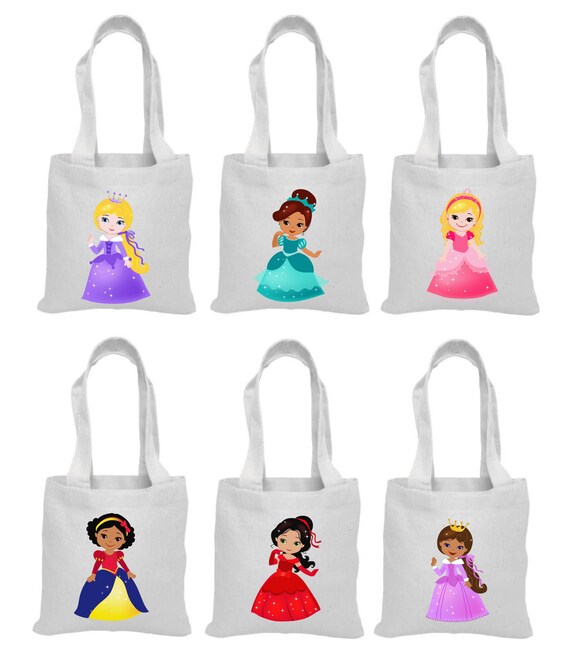 6 Princess Party Favor Bags Princess Party Bags Princess Etsy