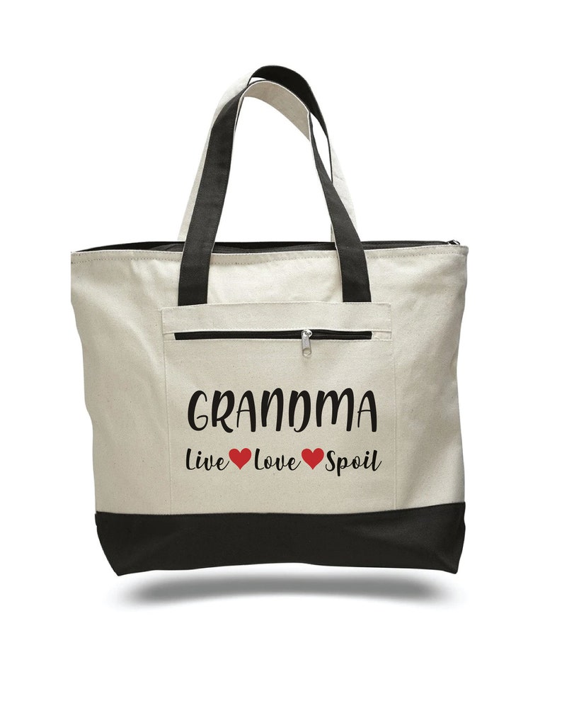 Grandma Tote Bag Grandma Gift Grandma Tote Live Love Spoil Etsy