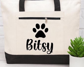 Personalized Dog Tote Bag - Dog Owner Gift