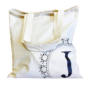 Personalized Tote Bag, Tote Bag with Initials, Teacher Tote, Bridesmaid Tote, Reusable Grocery Bag, Lunch Bag, Cotton Tote, Monogrammed Tote