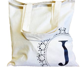 Personalized Tote Bag, Tote Bag with Initials, Teacher Tote, Bridesmaid Tote, Reusable Grocery Bag, Lunch Bag, Cotton Tote, Monogrammed Tote