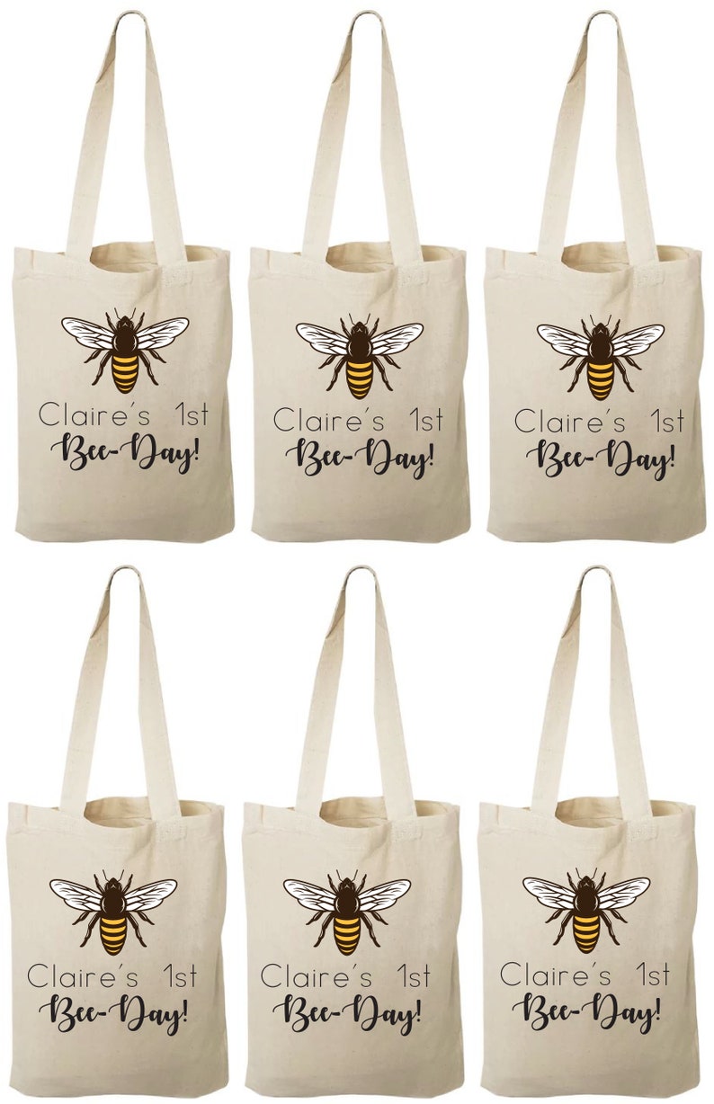 Bee-Day 6 Bee Party Favor Bags Bee Party Bee Party Favors Party Favor Bags Cotton Party Bags Bags Bee Party Favors Bee Treat Bags