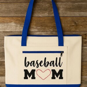 Mom-draagtas honkbal: verkrijgbaar in zwart, blauw of rood Blauw