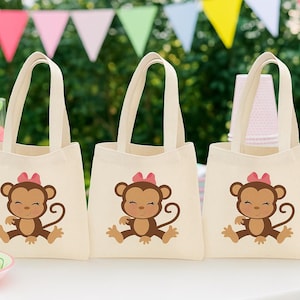 Feestzakjes Monkey Girl - Jungle Safari Birthday, set van 3