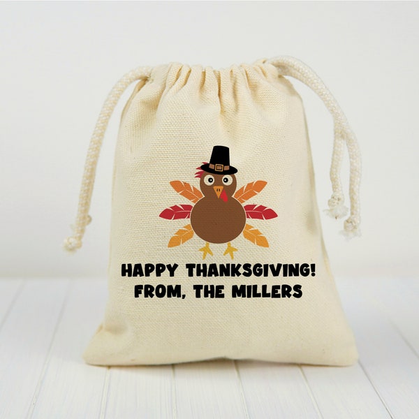 Happy Thanksgiving Treat Bags, Thanksgiving Party Favor Bags, Thanksgiving Goodie Bags, Thanksgiving, Thanksgiving Bags, Drawstring Baggies
