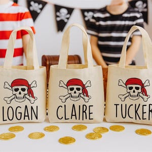 Custom Pirate Party Favor Bags - Perfect for Pirate Themed Parties and Events! - Featuring Party Guest Names