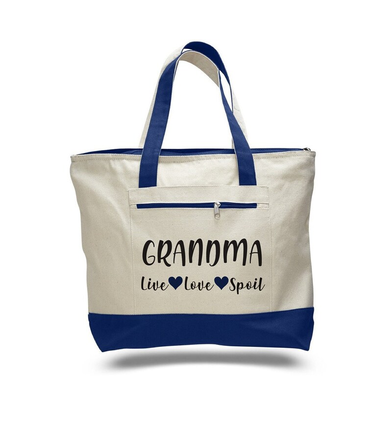 Grandma Tote Bag Grandma Gift Grandma Tote Live Love Spoil Etsy