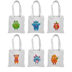 6 Monster Leckerlibeutel, Monster Party Favor Bags, Monster Gastgeschenke, Monster Party Favors, Monster Goodie Bags, Monster Party Taschen