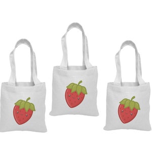 3 Strawberry Treat Bags, Strawberry Party Bags, Strawberry Party Favors, Strawberry Treat Bags, Strawberry Party, Strawberry Goodie Bags
