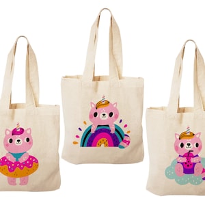 3 Cat Unicorn Gift Bags, Cat Unicorn Party Favor Bags, Cat Unicorn Party Favors, Party Favor Bags, Party Bags, Cat Unicorn Party, Party Bags