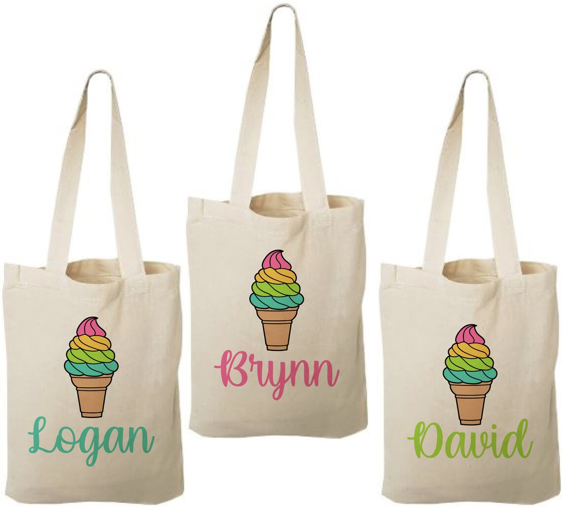 3 Ice Cream Treat Bags Ice Cream Party Favor Bags Ice Cream Etsy