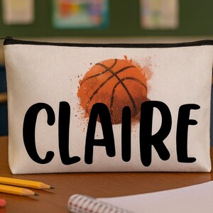 Personalized Basketball Pencil Pouch / School / Makeup Pouch
