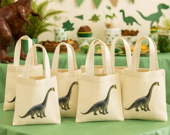 Bolsas de recuerdo para fiestas de dinosaurios - Juego de seis bolsas