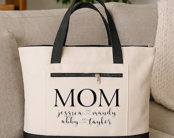 Bolsa Tote Personalizada para Mães com os Nomes dos Filhos