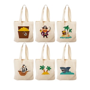 6 Pirate Party Favor Bags, Pirate Treat Bags, Pirate Gift Bags, Pirate Party Bag, Pirate Party, Pirate Party Decor, Pirate Party Favors, Bag