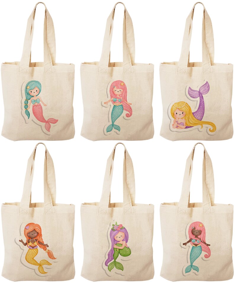 Mermaid Party Favor Bags - Set of Six Bags - Etsy