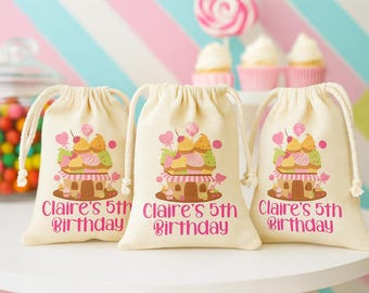 Sacchetto di caramelle personalizzato – Cupcake House, festa di compleanno in cotone