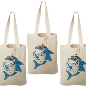 3 Shark Party Favor Bags, Shark Party Favors, Party Favor Bags, Shark Goodie Bags, Shark Party Decor, Shark Treat Bags, Shark Gift Bags, Bag