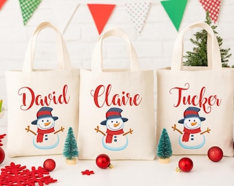 Personalized Christmas Party Favor Bags - Set of Three Bags