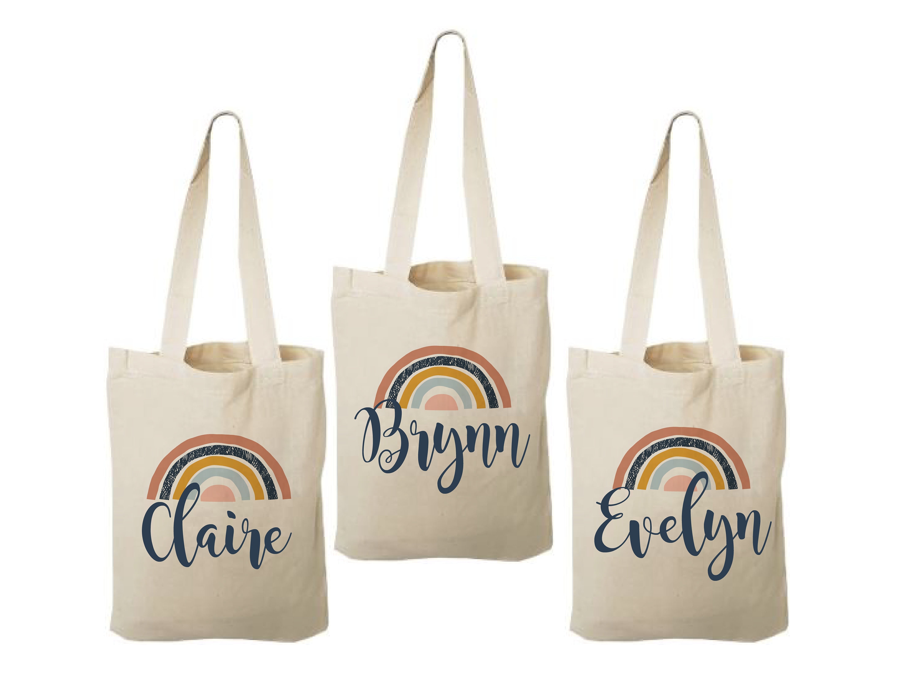 50-Pack Boho Rainbow Party Favor Bags - Retro Plastic Gift Bags With Handles For Candy & Treats