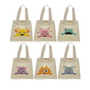 6 Monster Treat Bags, Monster Party Favor Bags, Monster Party Favors, Monster Party Bags, Monster Party Decor, Monster Party, Monster Bags