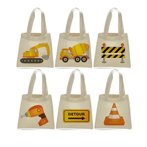 6 Construction Treat Bags, Construction Party Favor Bags, Construction Party Favors, Construction Party Bags, Construction Party Decor, Bags