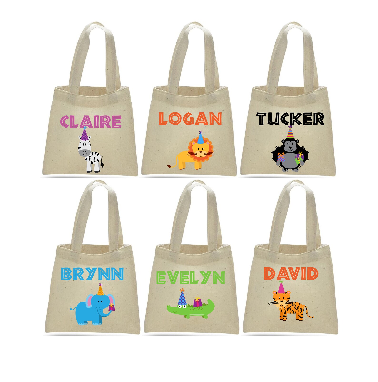 6 Zoo Party Favor Bags Zoo Party Favors Party Favor Bags Etsy