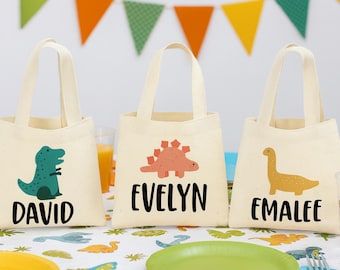 Personalized Dinosaur Party Favor Bags - Set of Three Bags