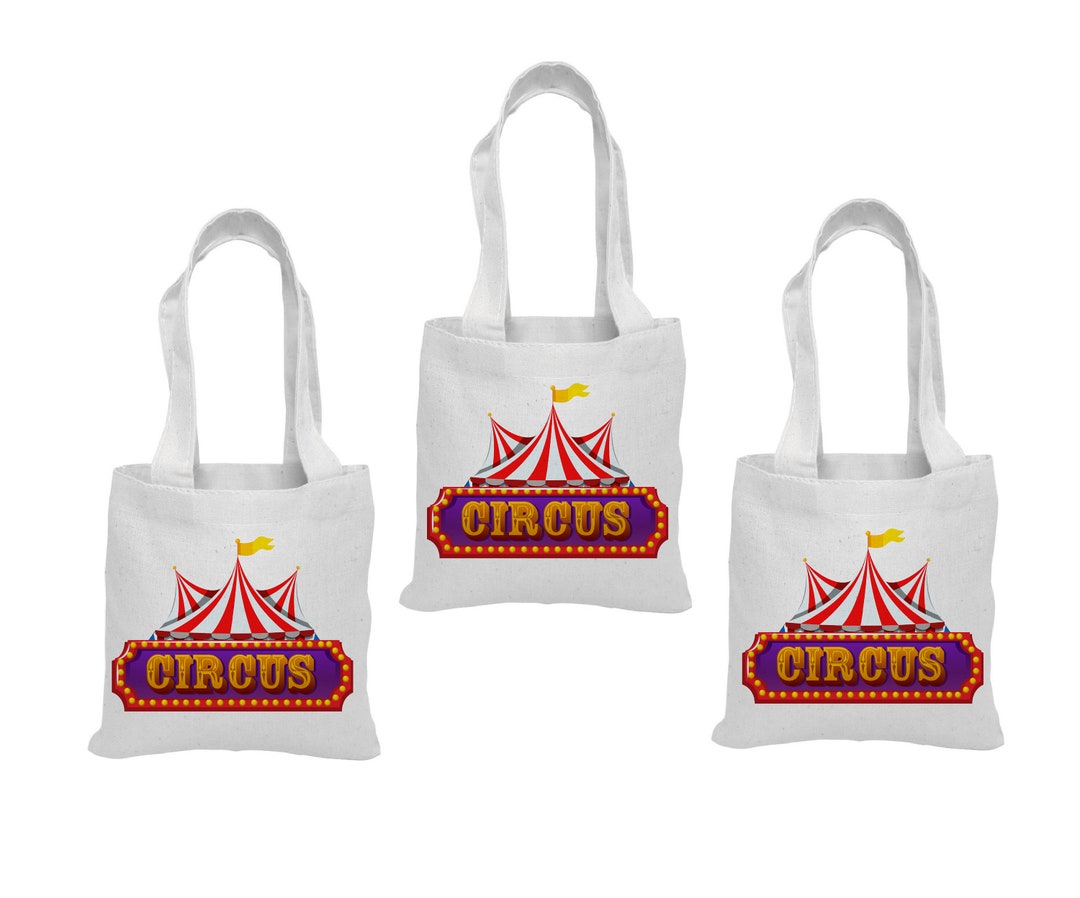 3 Circus Treat Bags, Circus Party Favor Bags, Circus Party Favors