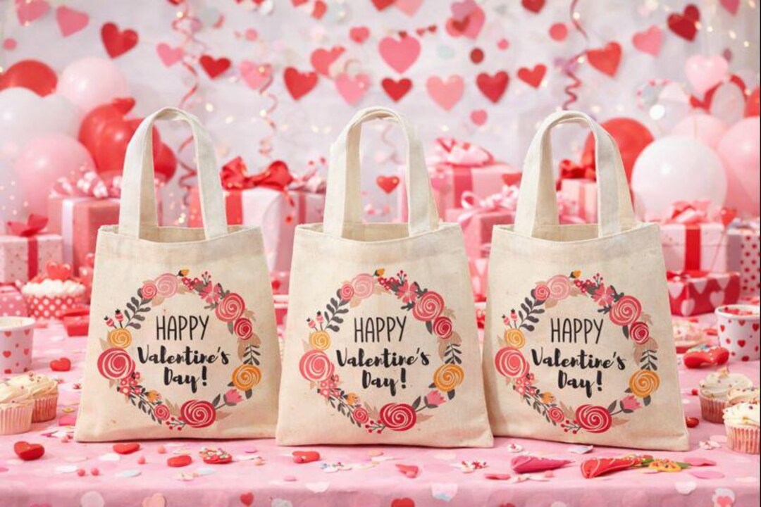 Sacchetti regalo in tessuto riutilizzabili per San Valentino con