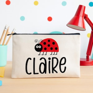 Personalized Lady Bug Pencil Pouch