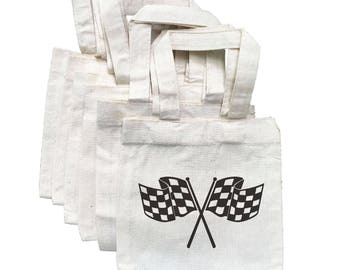 6 Checkered Flag Treat Bags, Party Favor Bags, Race Car Treat Bags, Car Party Bags, Treat Bags, Birthday Party Bags, Bags, Race Car Party