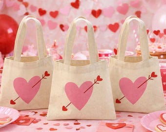 Sacchetti personalizzati per bomboniere di San Valentino - Set di tre sacchetti