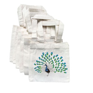 6 Peacock Treat Bags, Peacock Party Favor Bags, Peacock Party Favors, Peacock Party Bags, Peacock Party Decor, Peacock Party, Peacock Bags
