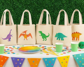 Bolsas de recuerdo para fiestas de dinosaurios - Juego de seis bolsas
