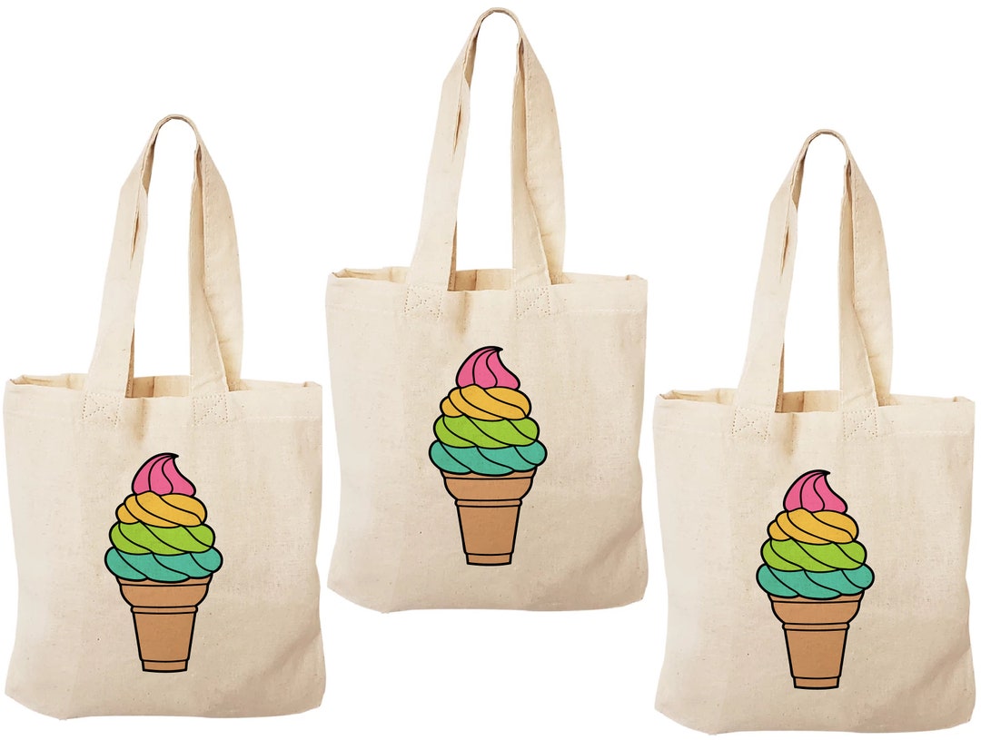 3 Ice Cream Treat Bags, Ice Cream Party Favor Bags, Ice Cream Party