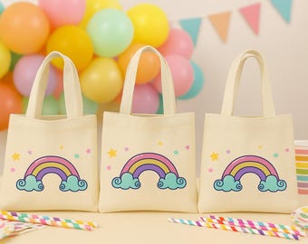 Bolsas de recuerdo para fiestas arcoíris - Juego de tres bolsas