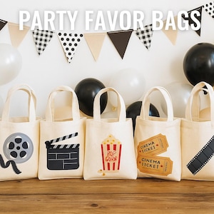 Set of 6 Movie Party Favor Bags