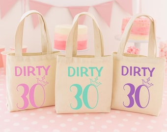30th Birthday Party Favor Bags - Set of Three Bags