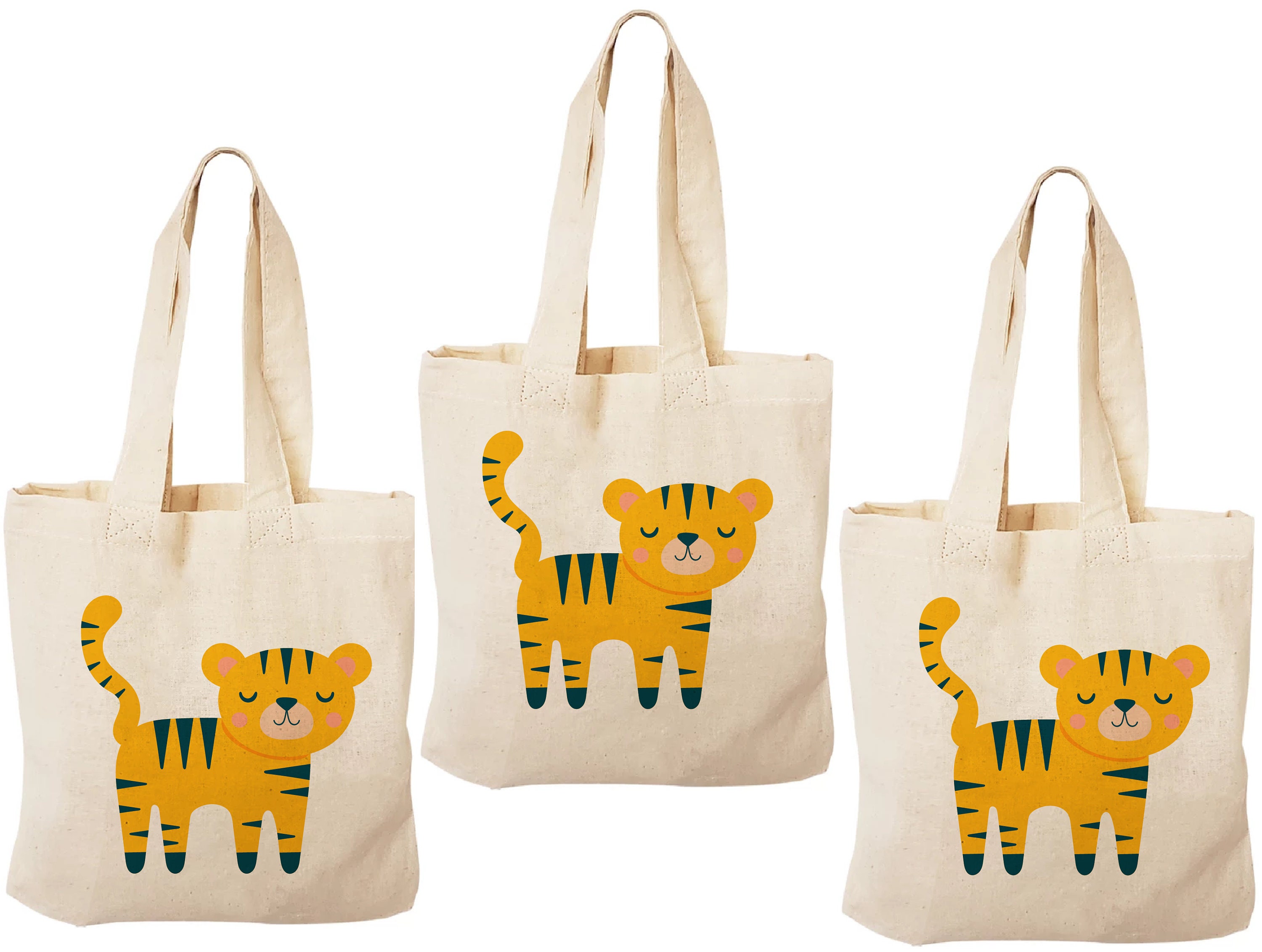 Bolsa Ecológica De Tigre - Dibujos Animados, Impermeable, Ideal Para Viaje O Compras