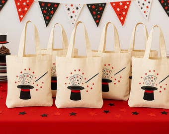 Bolsas de recuerdo para fiestas mágicas – Bolso de lona de algodón, diseño de mago