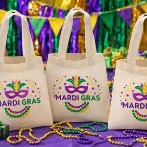 Mardi Gras Party Favor Bags - Set of Three Bags