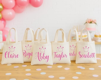 Bolsas personalizadas para regalos de fiesta de princesas - Juego de seis bolsas