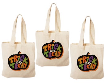 Bolsas de Halloween para pedir dulces – Juego de 3 artículos de algodón reutilizables para fiestas